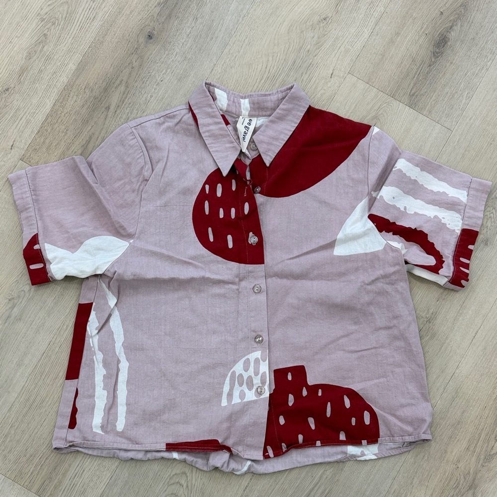 Eve Gravel Printed Button-Up – Size S